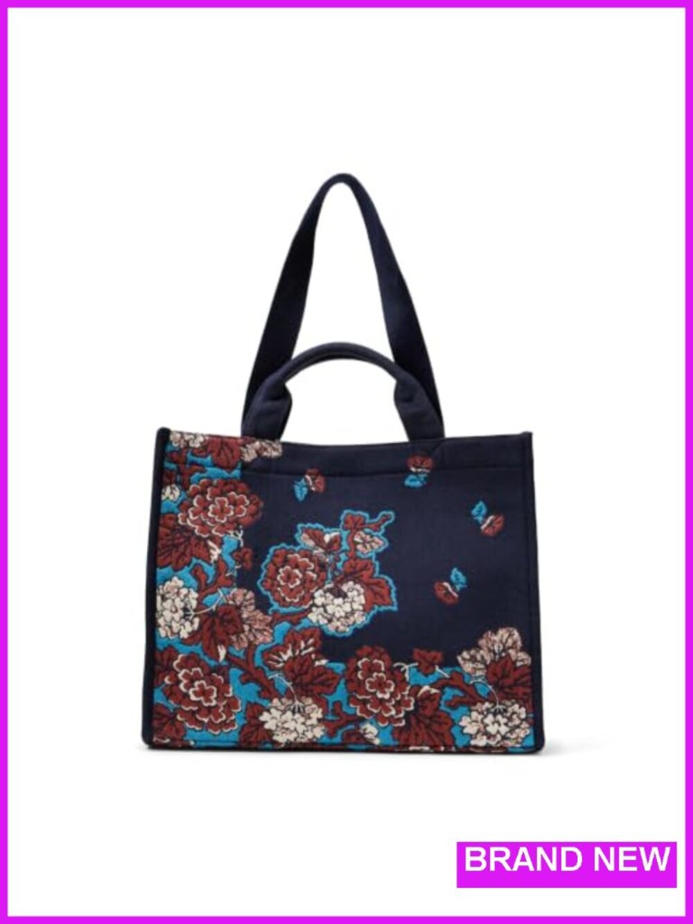 Women's Jacquard Tote Bag - Spacious, Magnetic Snap Closure, Structured